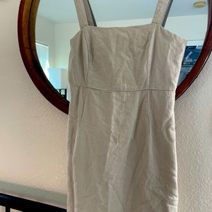 Beige mini dress, casual, organic cotton material